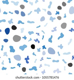 Light BLUE vector seamless pattern with curved circles. Shining crooked illustration in marble style. Marble design for your web site.