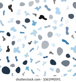 Light BLUE vector seamless pattern with lamp shapes. A sample with blurred bubble shapes. New composition for your brand book.