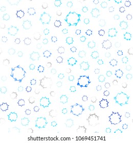 Light BLUE vector seamless  pattern with spheres. Glitter abstract illustration with blurred drops of rain. Pattern can be used for futuristic ad, booklets.