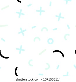 Light BLUE vector seamless pattern with abstract lines. Illustration with repetition of lines on white background. Pattern for design of window blinds, curtains.