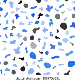 Light BLUE vector seamless pattern with curved circles. Colorful abstract illustration with gradient lines. A completely new template for your business design.