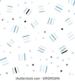 Light BLUE vector seamless pattern with abstract lines. Decorative abstract design of repeating lines, circles. Template for business cards, websites.