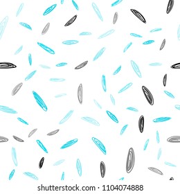 Light BLUE vector seamless pattern with spheres. Glitter abstract illustration with blurred drops of rain. New design for ad, poster, banner of your website.