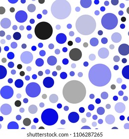 Light BLUE vector seamless pattern with spheres. Glitter abstract illustration with blurred drops of rain. Pattern can be used as texture of wallpapers.