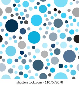 Light BLUE vector seamless pattern with spheres. Modern abstract illustration with colorful water drops. Pattern can be used for ads, leaflets.
