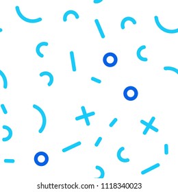 Light BLUE vector seamless pattern with abstract lines. Seamless Illustration with set of abstact gradient lines. Pattern for design of window blinds, curtains.