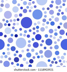 Light BLUE vector seamless pattern with spheres. Abstract illustration with colored bubbles in nature style. Pattern can be used as texture of wallpapers.