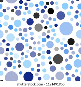 Light BLUE vector seamless pattern with spheres. Beautiful colored illustration with blurred circles in nature style. New design for ad, poster, banner of your website.