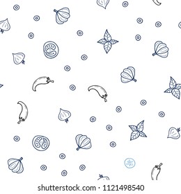 Light BLUE vector seamless pattern with fresh ingredients. Fast Food on blurred abstract background with colorful gradient. Pattern for ads of breakfast, lunch, dinner.