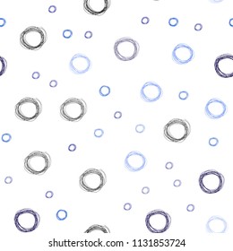 Light BLUE vector seamless pattern with spheres. Glitter abstract illustration with blurred drops of rain. Pattern can be used for beautiful websites.