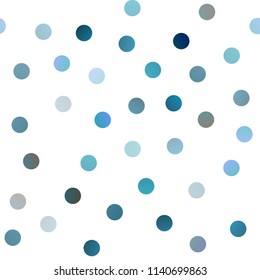 Light BLUE vector seamless pattern with spheres. Modern abstract illustration with colorful water drops. New design for ad, poster, banner of your website.