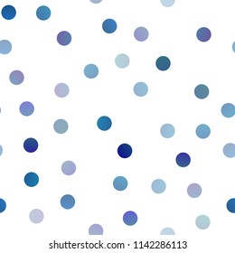 Light BLUE vector seamless pattern with spheres. Beautiful colored illustration with blurred circles in nature style. The pattern can be used for beautiful websites.