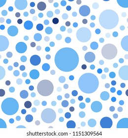 Light BLUE vector seamless pattern with spheres. Blurred bubbles on abstract background with colorful gradient. Pattern can be used for beautiful websites.