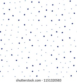 Light BLUE vector seamless pattern with spheres. Glitter abstract illustration with blurred drops of rain. Template for business cards, websites.
