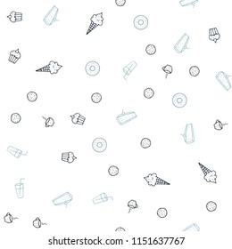 Light BLUE vector seamless pattern with fresh ingredients. Glitter abstract sketch with gourmet food. Doodle design for your business advert of cafes.