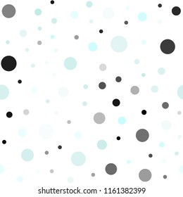 Light BLUE vector seamless pattern with spheres. Blurred decorative design in abstract style with bubbles. Pattern for trendy fabric, wallpapers.