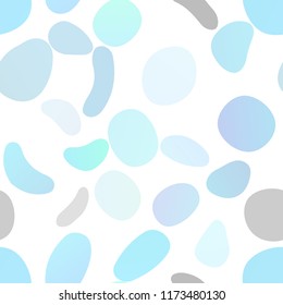 Light BLUE vector seamless pattern with spheres. Blurred bubbles on abstract backdrop with colorful gradient. Template for business cards, websites.