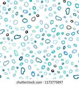 Light BLUE vector seamless pattern with spheres. Glitter abstract illustration with blurred drops of rain. Trendy design for wallpaper, fabric makers.