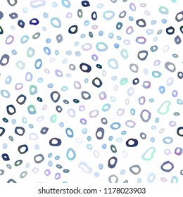 Light BLUE vector seamless pattern with spheres. Abstract illustration with colored bubbles in nature style. Design for textile, fabric, wallpapers.
