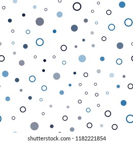 Light BLUE vector seamless pattern with spheres. Blurred decorative design in abstract style with bubbles. Pattern for design of fabric, wallpapers.