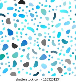 Light BLUE vector seamless pattern with spheres. Glitter abstract illustration with blurred drops of rain. Pattern for design of window blinds, curtains.