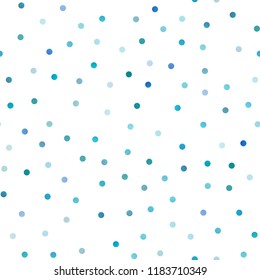 Light BLUE vector seamless pattern with spheres. Illustration with set of shining colorful abstract circles. The pattern can be used for beautiful websites.