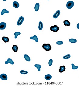 Light BLUE vector seamless pattern with spheres. Abstract illustration with colored bubbles in nature style. Pattern for trendy fabric, wallpapers.