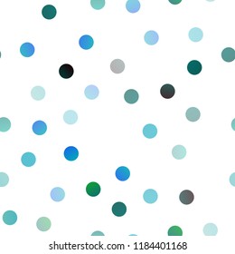 Light BLUE vector seamless pattern with spheres. Abstract illustration with colored bubbles in nature style. The pattern can be used for beautiful websites.
