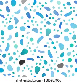 Light BLUE vector seamless pattern with spheres. Blurred bubbles on abstract backdrop with colorful gradient. Pattern for design of window blinds, curtains.