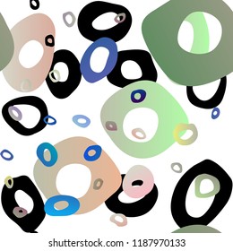 Light BLUE vector seamless pattern with spheres. Blurred bubbles on abstract backdrop with colorful gradient. Pattern for design of window blinds, curtains.