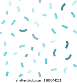 Light BLUE vector seamless pattern with bent ribbons. A completely new color illustration in marble style. A completely new memphis design for your business.