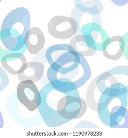 Light BLUE vector seamless pattern with spheres. Blurred bubbles on abstract backdrop with colorful gradient. Pattern for design of fabric, wallpapers.