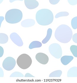 Light BLUE vector seamless pattern with spheres. Glitter abstract illustration with blurred drops of rain. Design for textile, fabric, wallpapers.