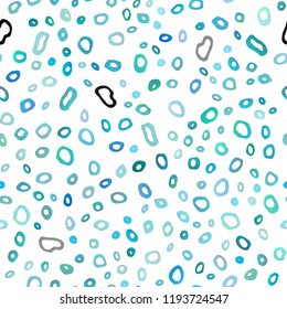 Light BLUE vector seamless pattern with spheres. Modern abstract illustration with colorful water drops. Trendy design for wallpaper, fabric makers.