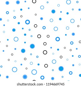 Light BLUE vector seamless pattern with spheres. Beautiful colored illustration with blurred circles in nature style. Pattern for trendy fabric, wallpapers.
