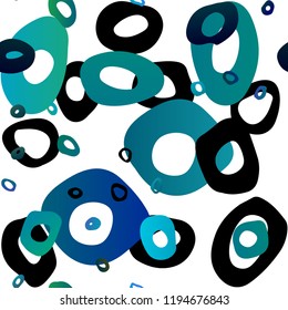 Light BLUE vector seamless pattern with spheres. Glitter abstract illustration with blurred drops of rain. Pattern for design of window blinds, curtains.