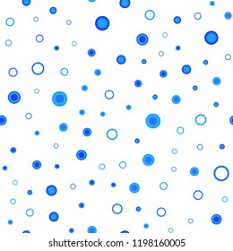 Light BLUE vector seamless pattern with spheres. Modern abstract illustration with colorful water drops. Pattern for trendy fabric, wallpapers.