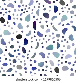 Light BLUE vector seamless pattern with spheres. Abstract illustration with colored bubbles in nature style. Template for business cards, websites.