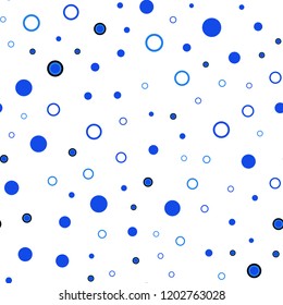 Light BLUE vector seamless pattern with spheres. Modern abstract illustration with colorful water drops. Pattern for trendy fabric, wallpapers.