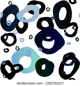 Light BLUE vector seamless pattern with spheres. Abstract illustration with colored bubbles in nature style. Trendy design for wallpaper, fabric makers.