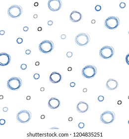 Light BLUE vector seamless pattern with spheres. Beautiful colored illustration with blurred circles in nature style. New design for ad, poster, banner of your website.