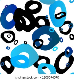 Light BLUE vector seamless pattern with spheres. Blurred decorative design in abstract style with bubbles. Design for textile, fabric, wallpapers.