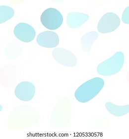 Light BLUE vector seamless pattern with spheres. Blurred bubbles on abstract backdrop with colorful gradient. Template for business cards, websites.