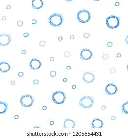 Light BLUE vector seamless pattern with spheres. Modern abstract illustration with colorful water drops. New design for ad, poster, banner of your website.