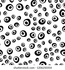 Light BLUE vector seamless pattern with spheres. Glitter abstract illustration with blurred drops of rain. Design for textile, fabric, wallpapers.