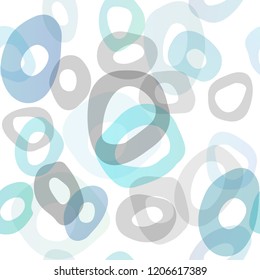 Light BLUE vector seamless pattern with spheres. Abstract illustration with colored bubbles in nature style. Design for textile, fabric, wallpapers.