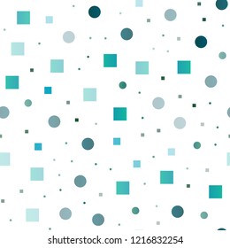 Light BLUE vector seamless pattern with spheres, squares. Colorful illustration with circles, squares in nature style. Trendy design for wallpaper, fabric makers.