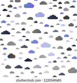Light BLUE vector seamless pattern with clouds. Modern illustration with colorful gradient clouds. Pattern for design of window blinds, curtains.