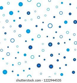 Light BLUE vector seamless pattern with spheres. Abstract illustration with colored bubbles in nature style. Trendy design for wallpaper, fabric makers.