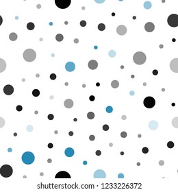 Light BLUE vector seamless pattern with spheres. Glitter abstract illustration with blurred drops of rain. Template for business cards, websites.